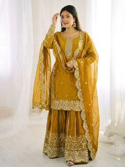 Sophisticated Embellished Sharara Suit Traditional Craftsmanship for Special Occasions