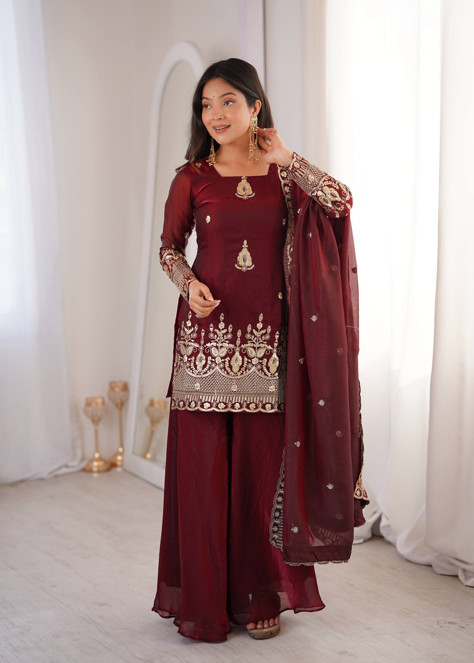 Sophisticated Embellished Sharara Suit Traditional Craftsmanship for Special Occasions