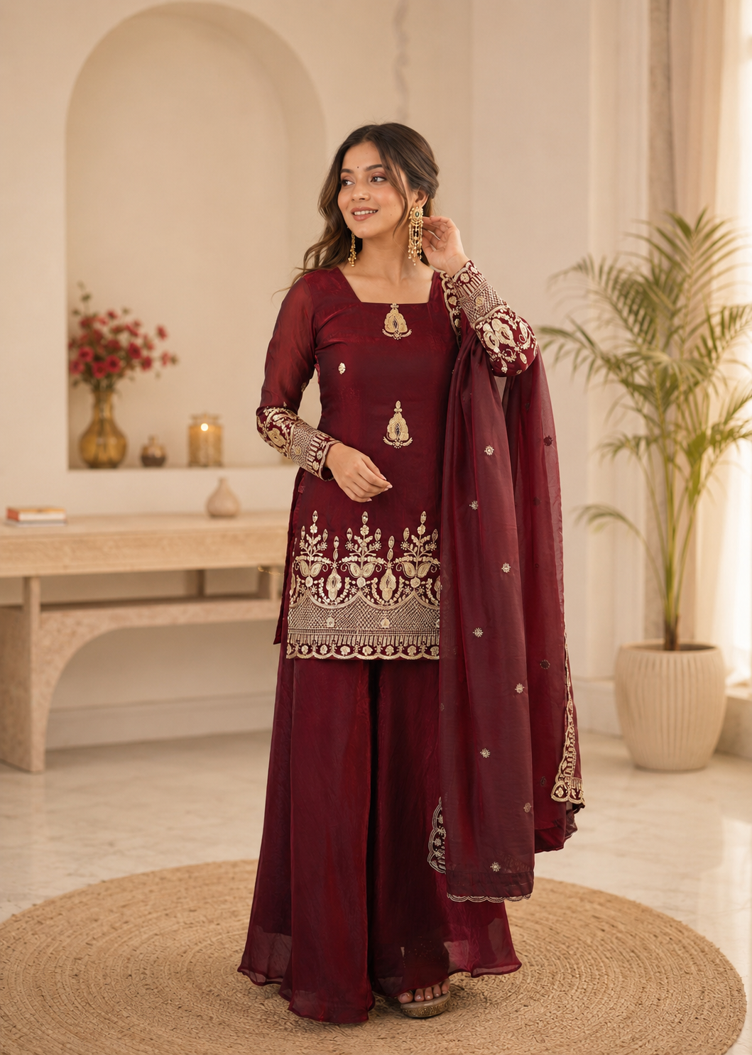 Sophisticated Embellished Sharara Suit Traditional Craftsmanship for Special Occasions
