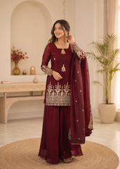 Sophisticated Embellished Sharara Suit Traditional Craftsmanship for Special Occasions