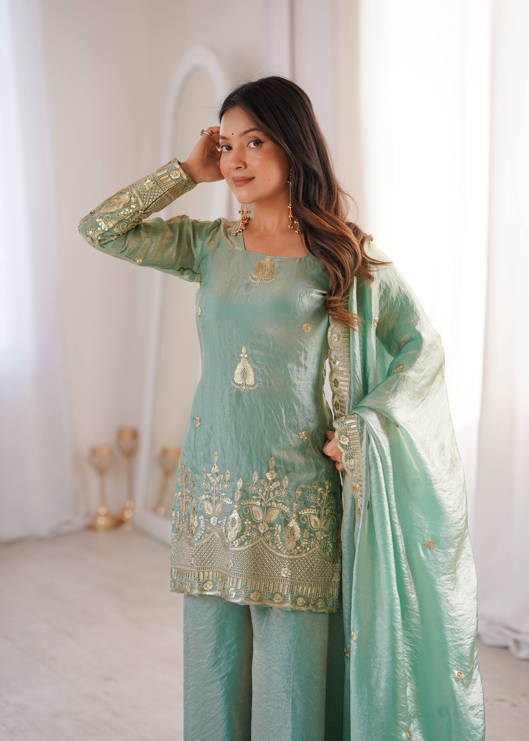 Sophisticated Embellished Sharara Suit Traditional Craftsmanship for Special Occasions