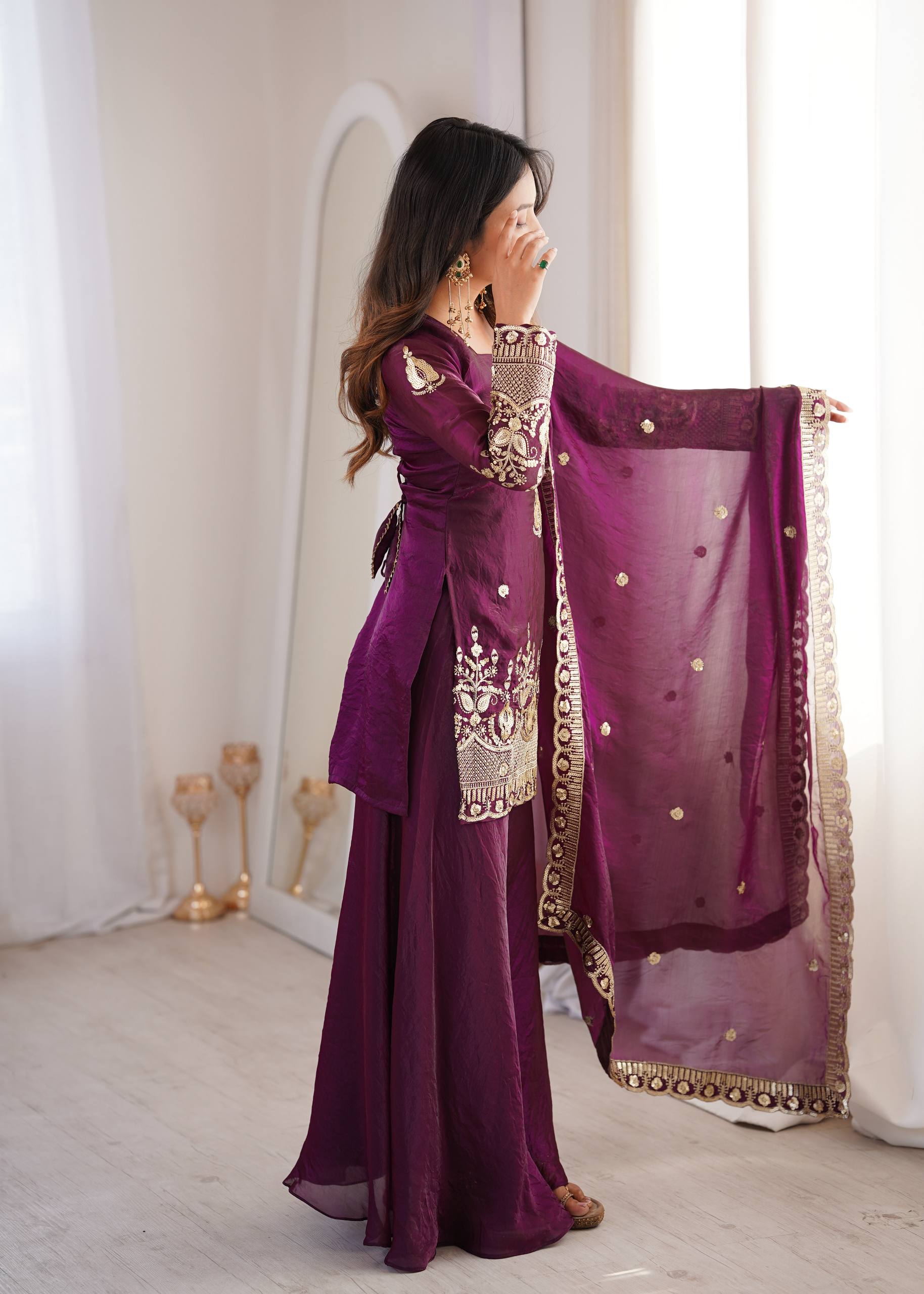 Sophisticated Embellished Sharara Suit Traditional Craftsmanship for Special Occasions