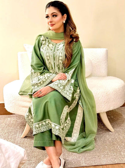 Designer Embroidered Kurta Set with Dupatta Premium Ethnic Wear for Women