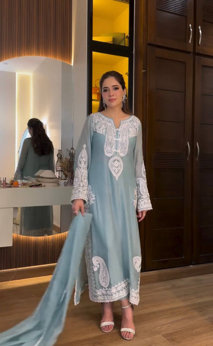 Designer Embroidered Kurta Set with Dupatta Premium Ethnic Wear for Women
