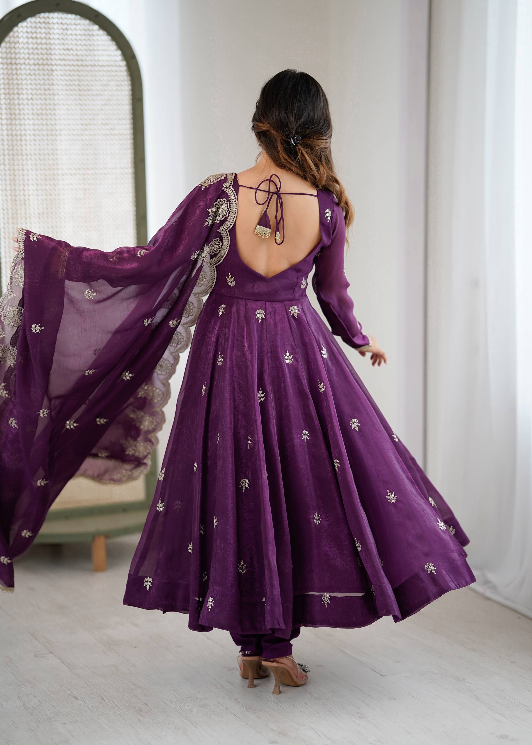 Luxurious Embroidered Anarkali with Matching Pant And Dupatta Designer Ethnic Set