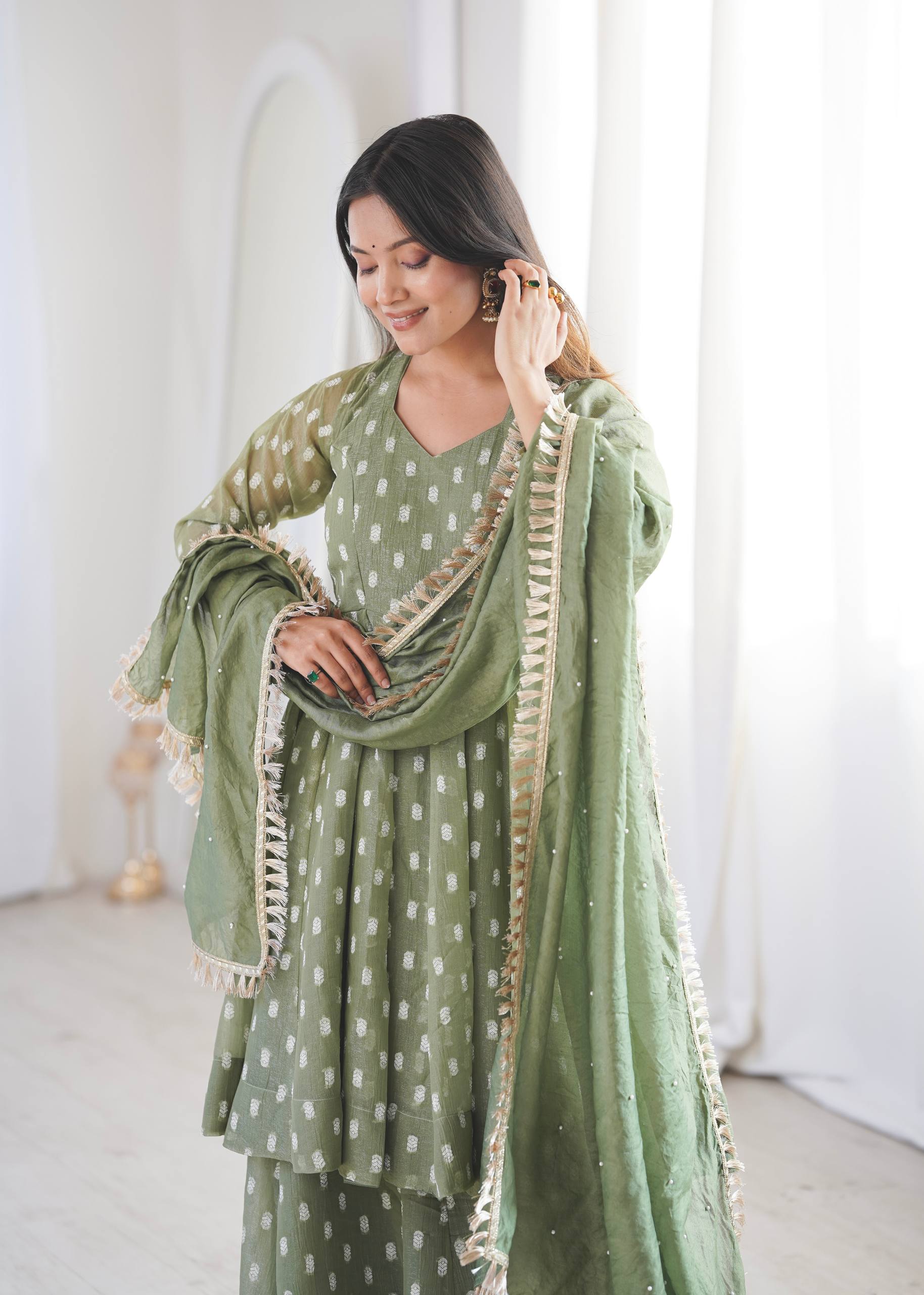 Contemporary Peplum Sharara Set Stylish Festive Wear with Intricate Details