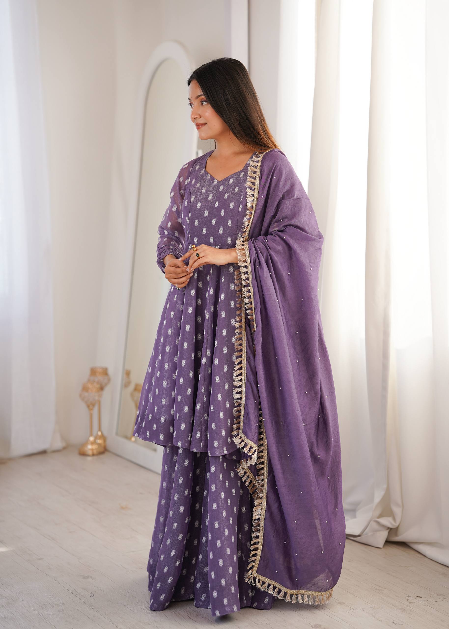 Contemporary Peplum Sharara Set Stylish Festive Wear with Intricate Details