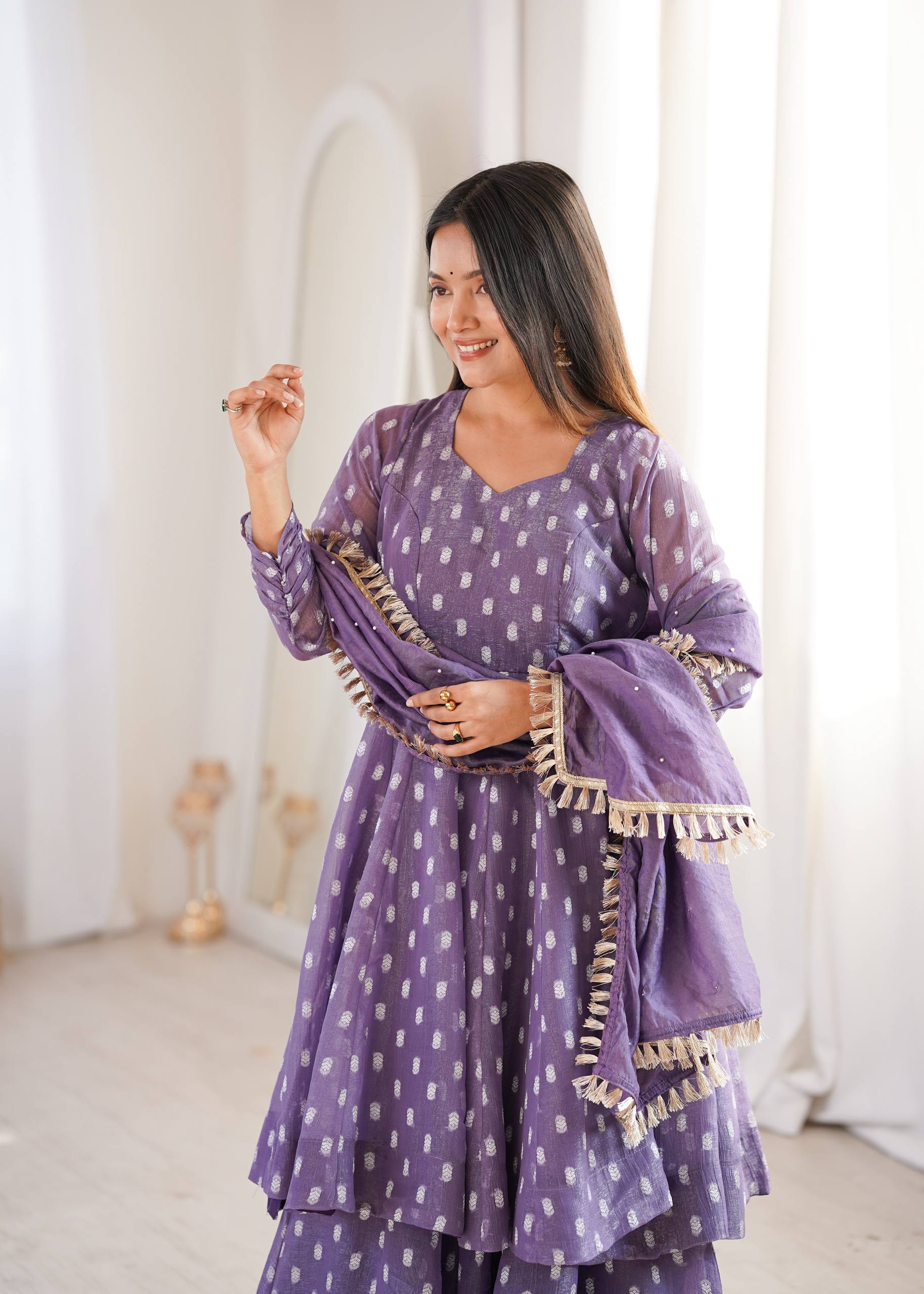 Contemporary Peplum Sharara Set Stylish Festive Wear with Intricate Details