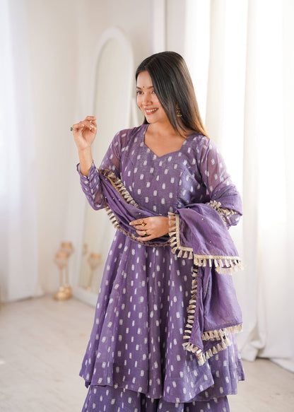 Contemporary Peplum Sharara Set Stylish Festive Wear with Intricate Details