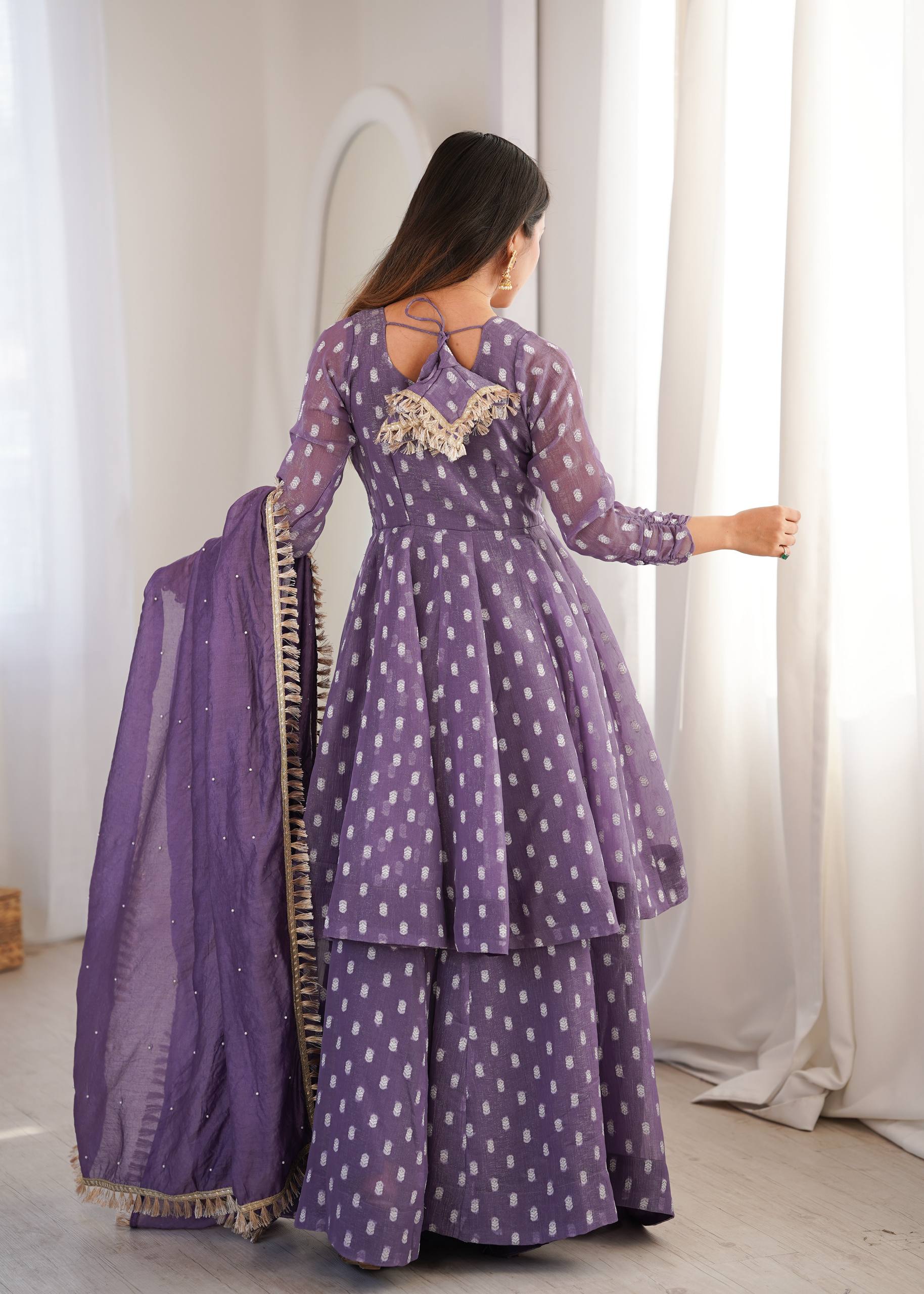 Contemporary Peplum Sharara Set Stylish Festive Wear with Intricate Details