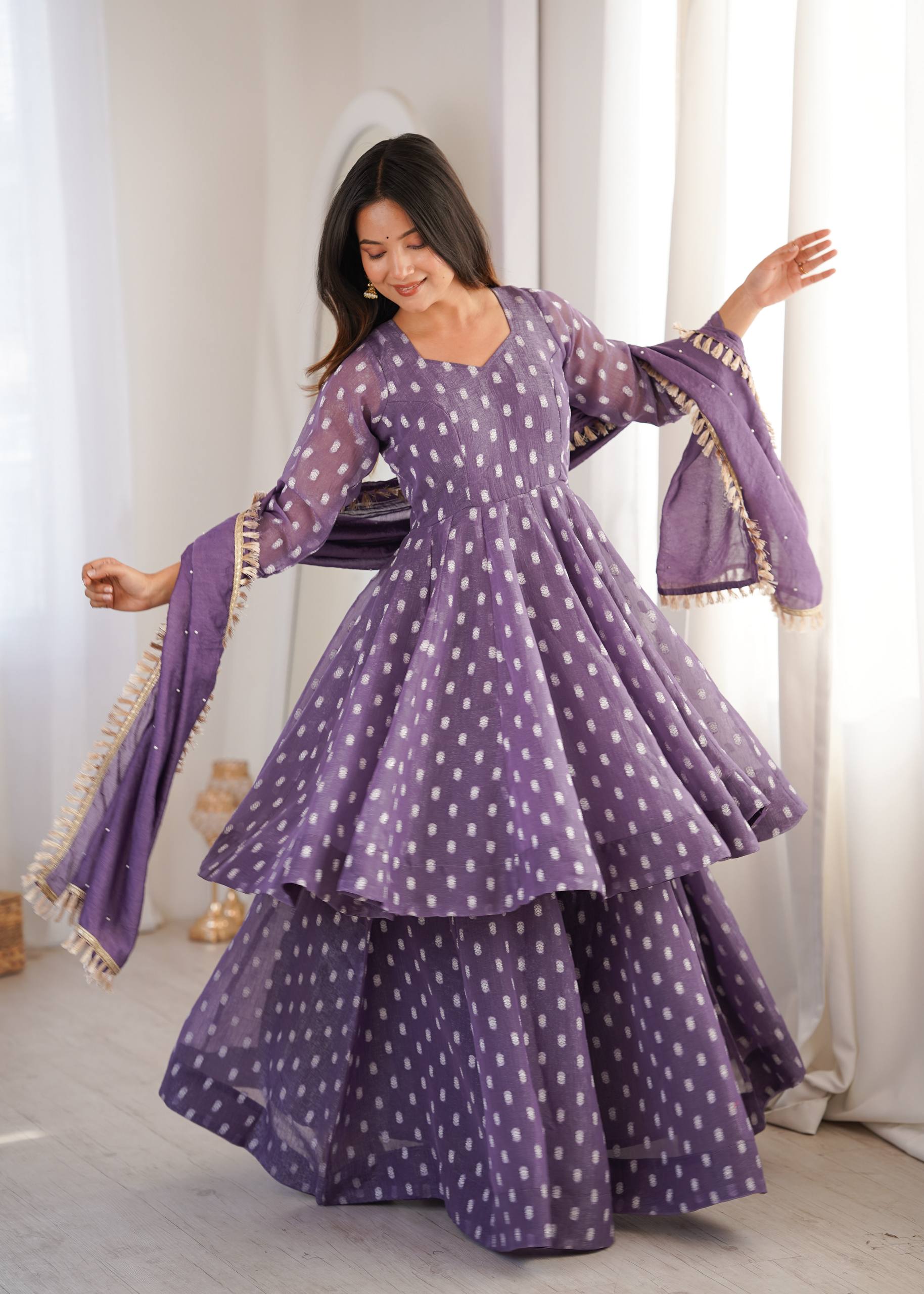 Contemporary Peplum Sharara Set Stylish Festive Wear with Intricate Details