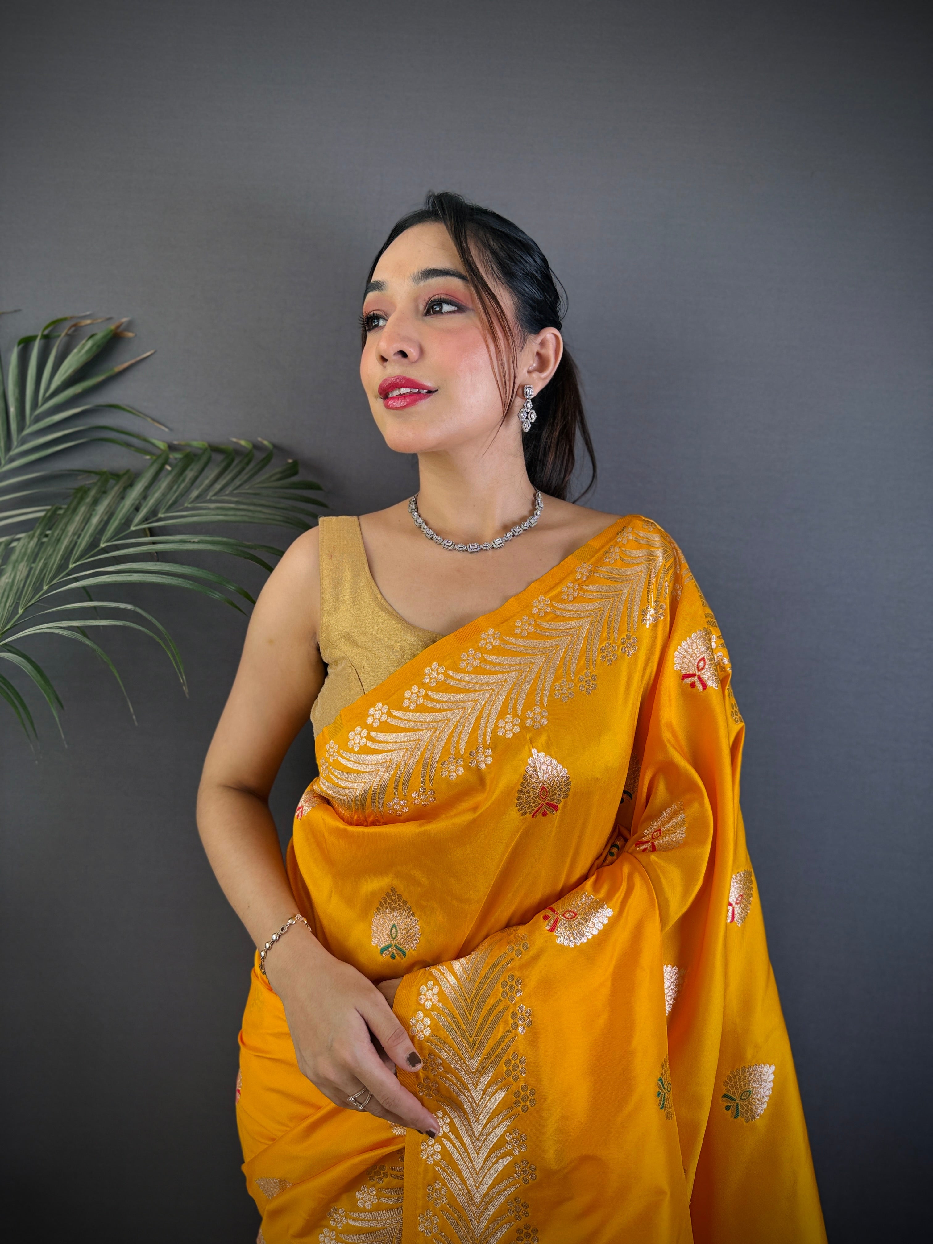Elegant Banarasi Soft Silk Saree with Rich Zari Border Woven Pallu Traditional Indian Ethnic Wear for Weddings and Festivals