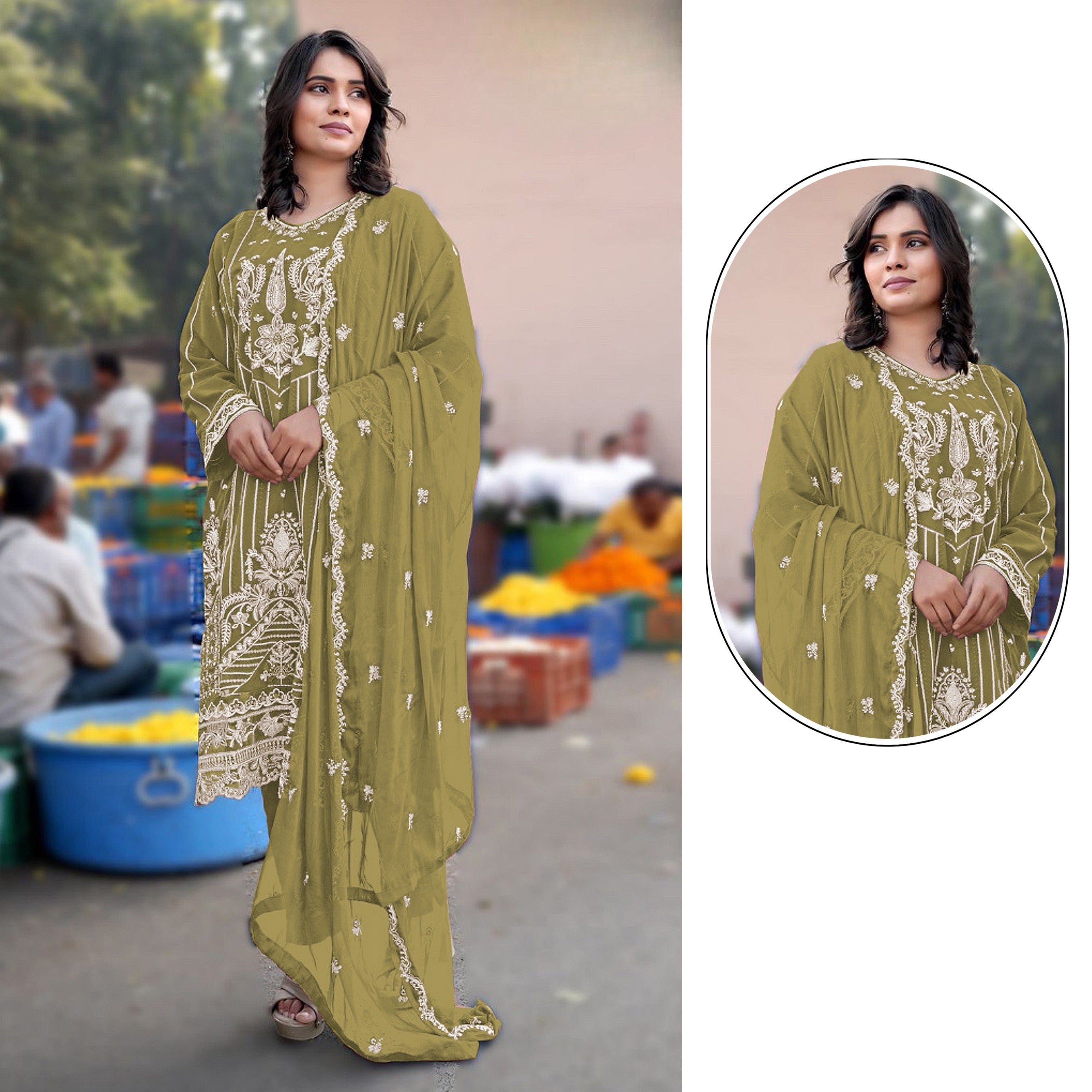 Exclusive Ethnic Festive Collection Intricate Embroidery Kurta Set for Special Occasions