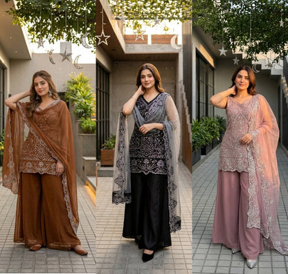 Exclusive Ethnic Sharara Set for Wedding Occasions Heavy Sequins and Thread Work Party Outfit