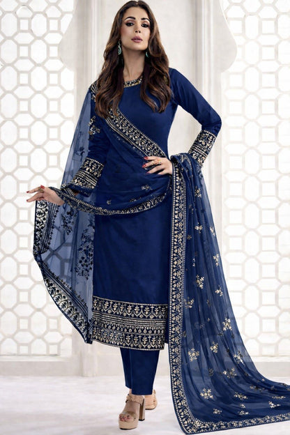 Elegant Festive Kurta with Pants and Sequinned Net Dupatta Traditional Ethnic Wear for Weddings