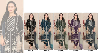 Stylish Festive Ethnic Kurta Pant and Dupatta Set Heavy Thread Work Party Wear