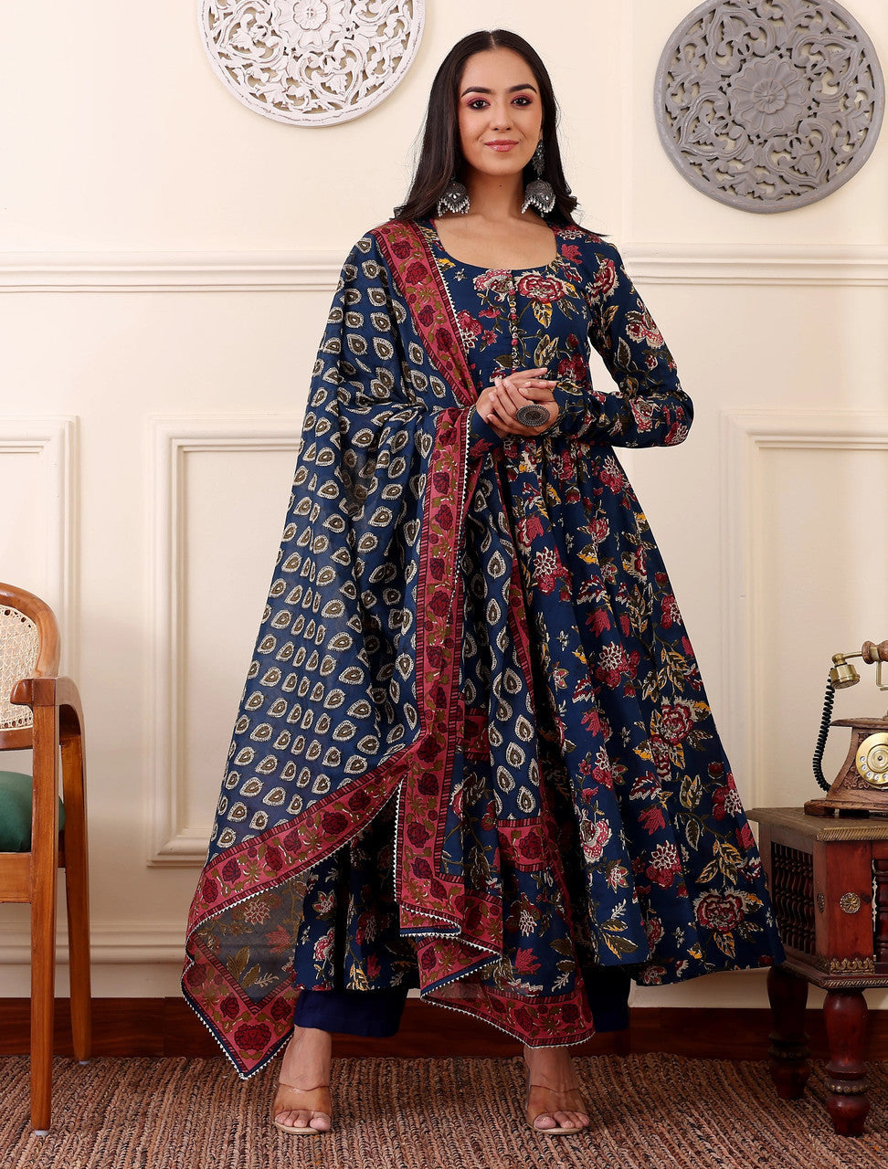 Morpich Rayon Printed Kurti Pant Dupatta Set