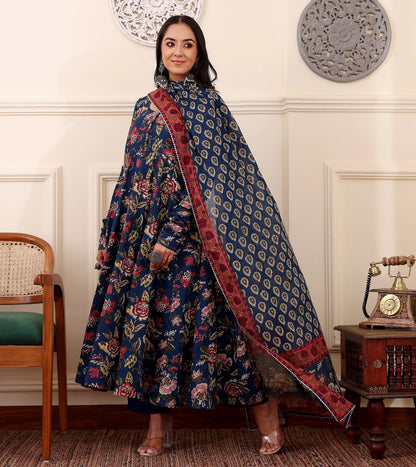 Morpich Rayon Printed Kurti Pant Dupatta Set