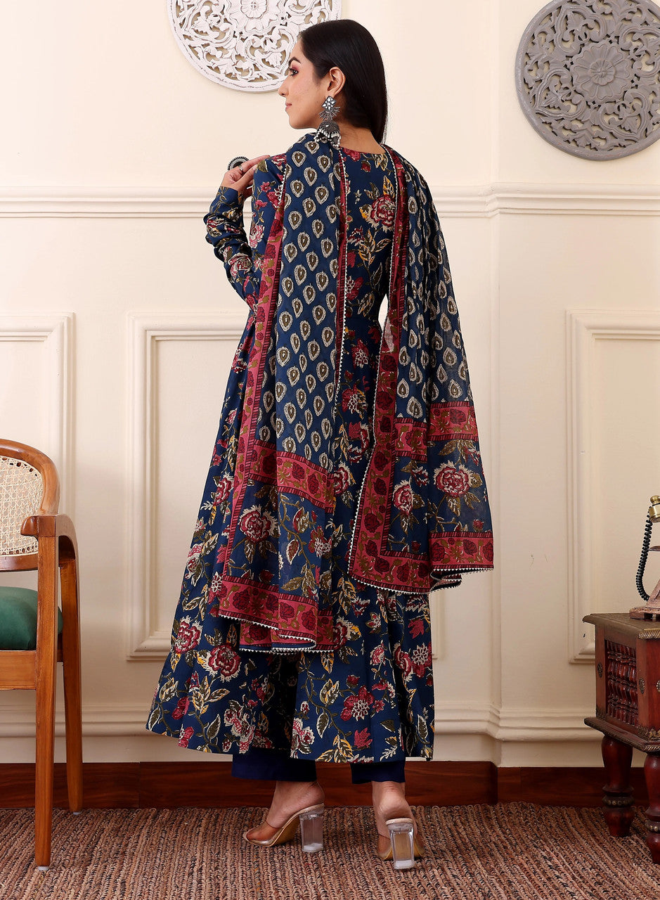 Morpich Rayon Printed Kurti Pant Dupatta Set