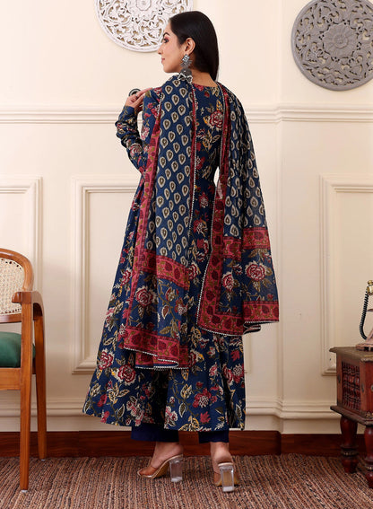 Morpich Rayon Printed Kurti Pant Dupatta Set