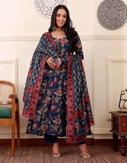 Morpich Rayon Printed Kurti Pant Dupatta Set
