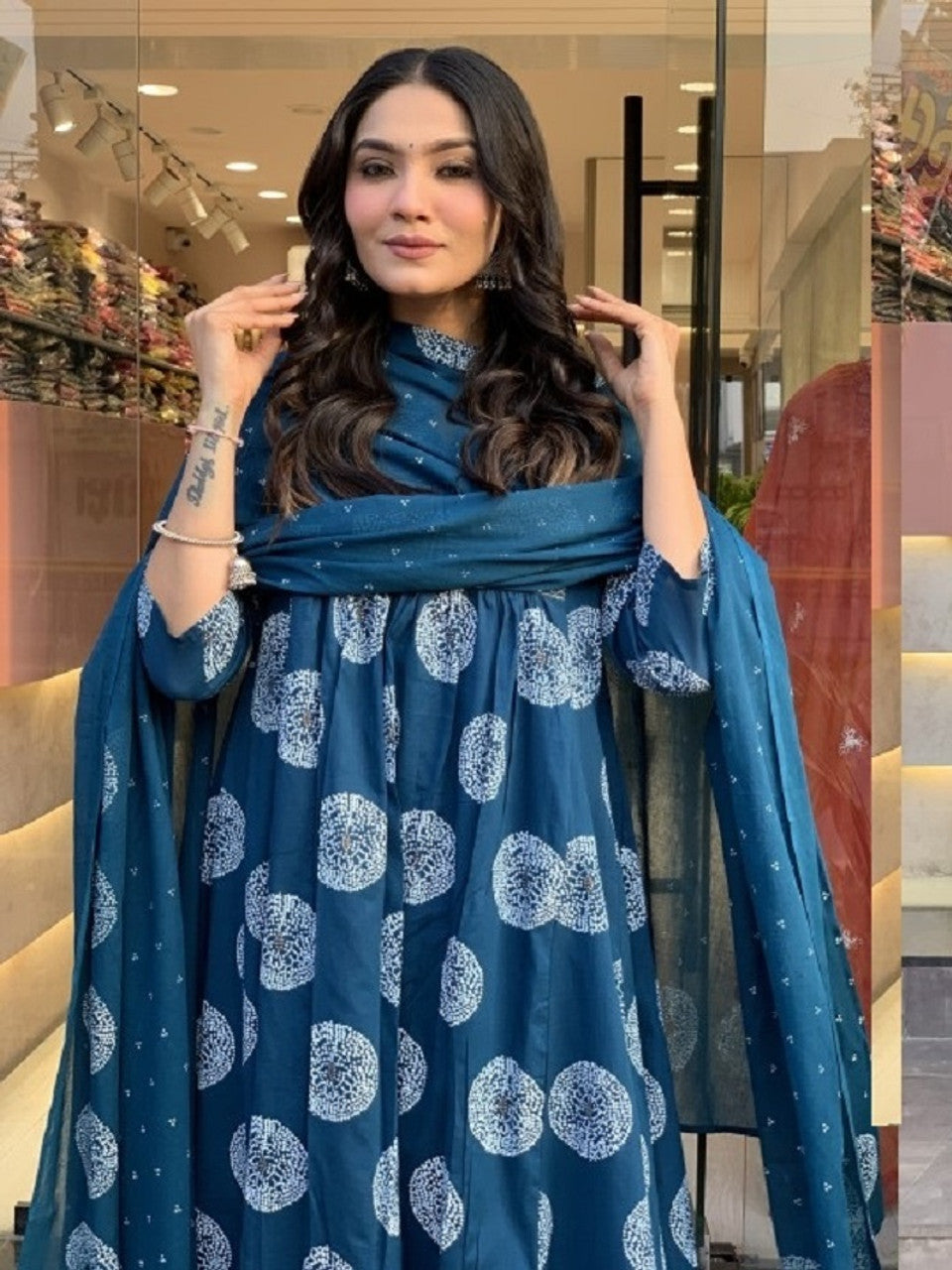 Morpich Rayon Printed Kurti Pant Dupatta Set