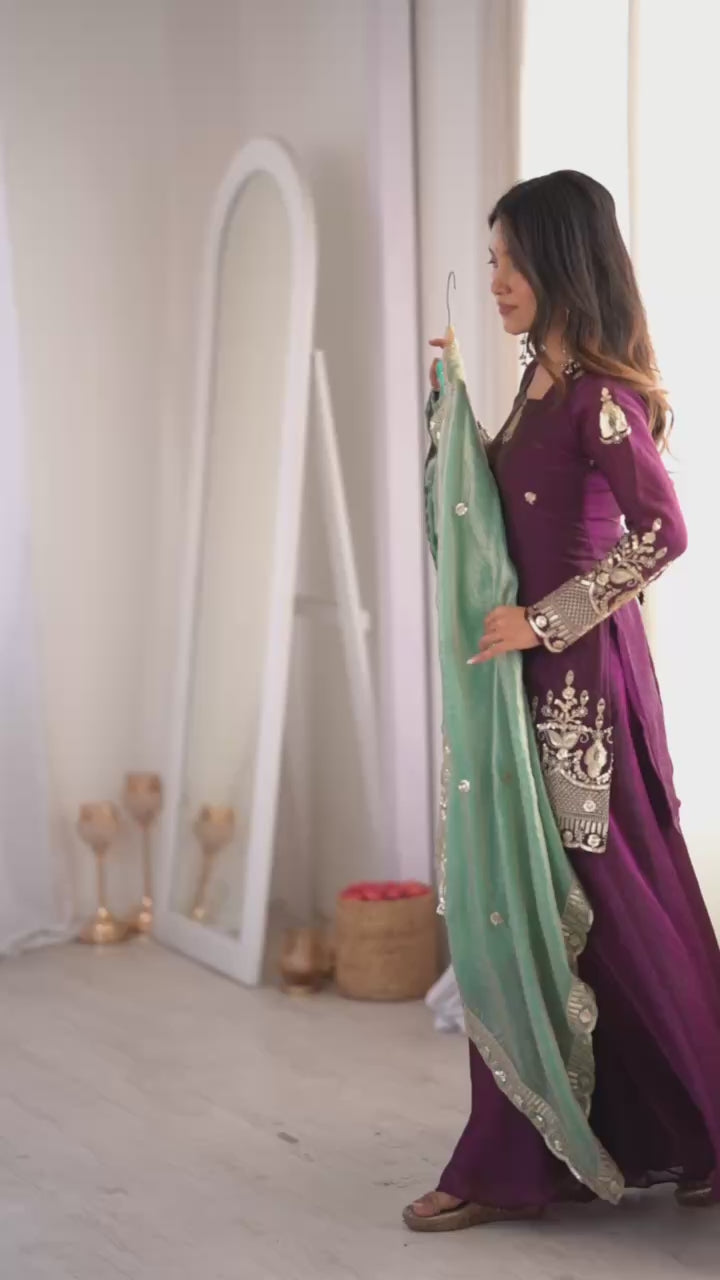 Sophisticated Embellished Sharara Suit Traditional Craftsmanship for Special Occasions