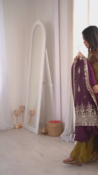 Sophisticated Embellished Sharara Suit Traditional Craftsmanship for Special Occasions